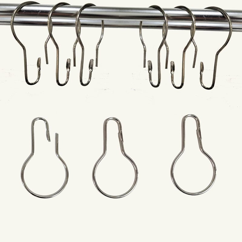 HLCM Shower Curtain Rings Hooks, Rust-Resistant Metal Shower Curtain Hooks, Stainless Steel Shower Curtain Rings for Bathroom Shower Curtain Rod (100PCS) - Image 4